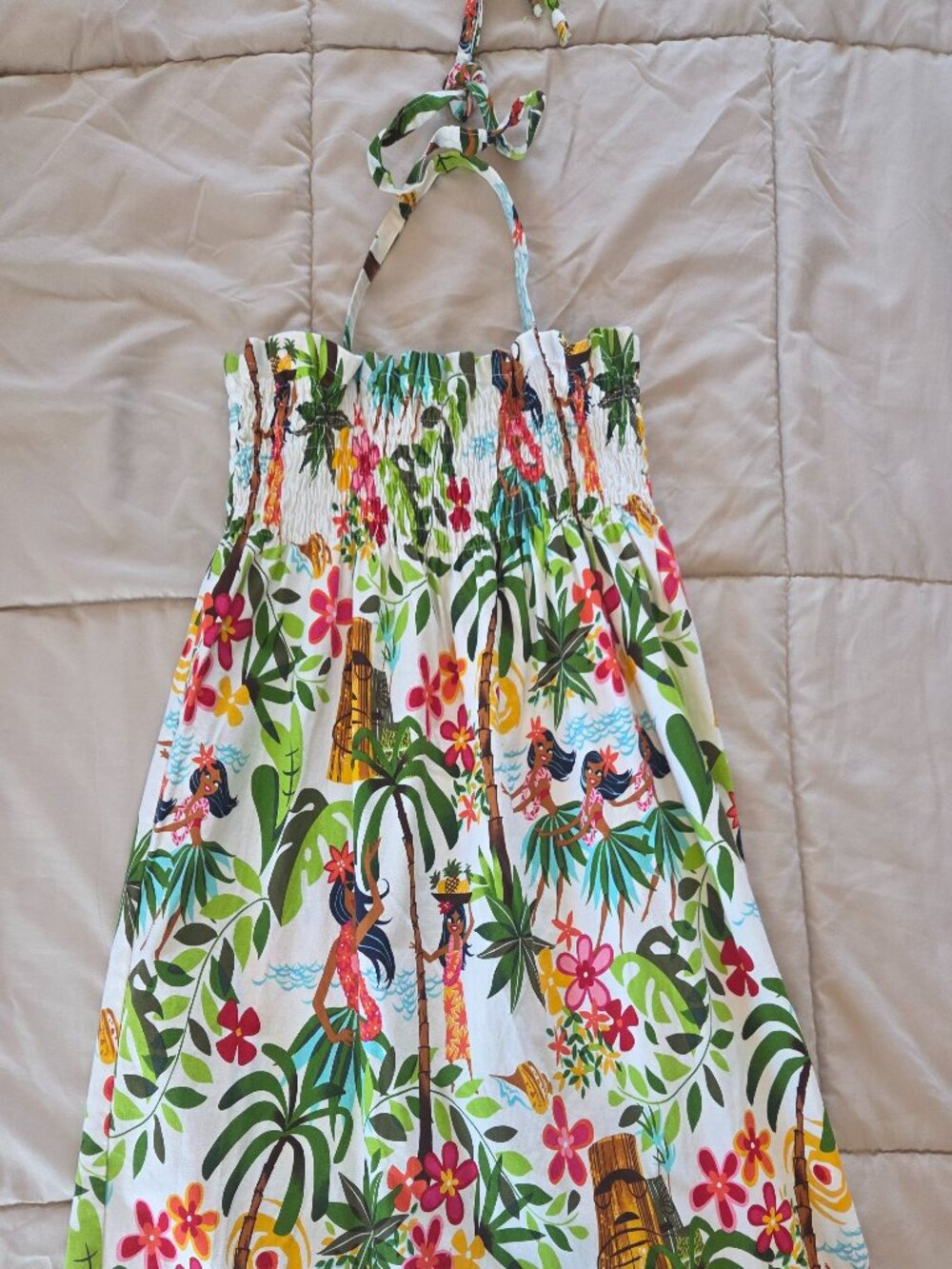 Hot Lava Clothing handmade Hawaii girls size 10 Hawaiian print halter dress